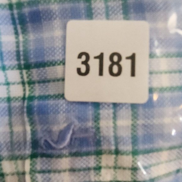 TAILORBYRD Collection Short Sleeve Blue Green Plaid Button Down Shirt Size Large - Picture 10 of 10
